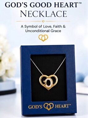 God's Good Heart Two-Tone Heart Charm Pendant CZ Pavé Snake Necklace